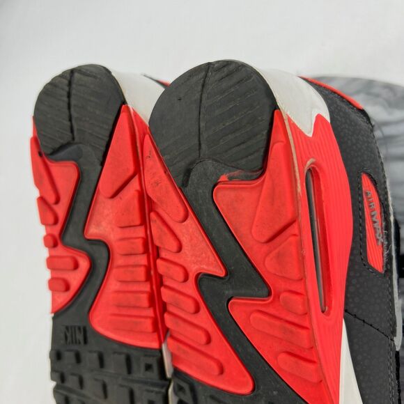 Nike Womens 8 Air Max 90 Essential 2013 Shoes Black Infrared Sneaker 537384-006 - Picture 10 of 14